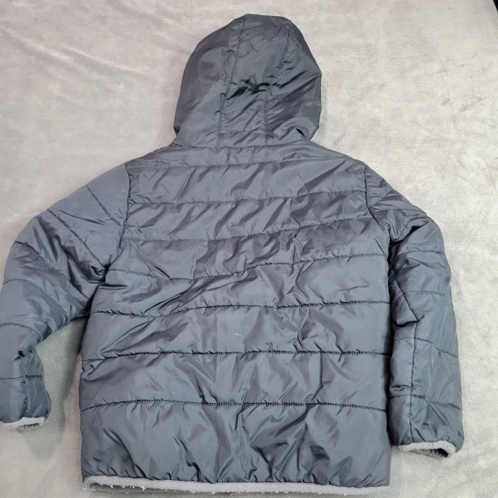 Under Armour ColdGear Boys Puffer Jacket Gray Hooded Full‎ Zip Size 4 23F5600101